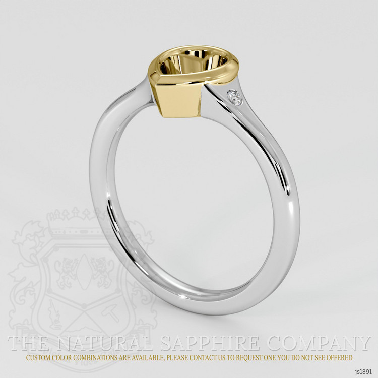 18K Yellow & White Three Stone Ring Setting