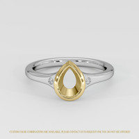18K Yellow & White Three Stone Ring Setting Image