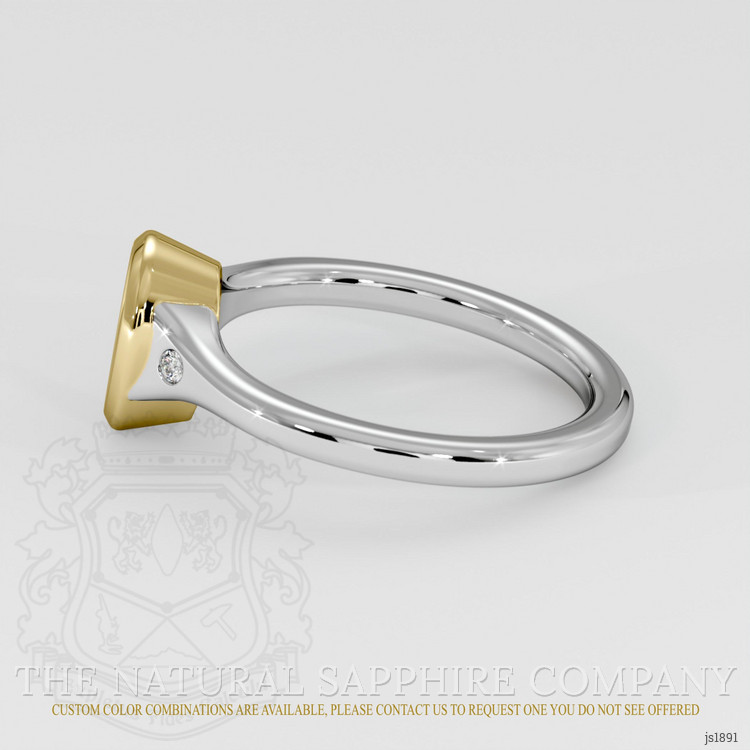 18K Yellow & White Three Stone Ring Setting