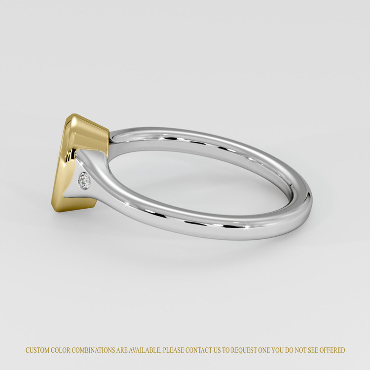 18K Yellow & White Three Stone Ring Setting