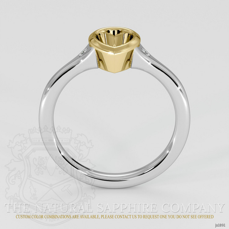 18K Yellow & White Three Stone Ring Setting