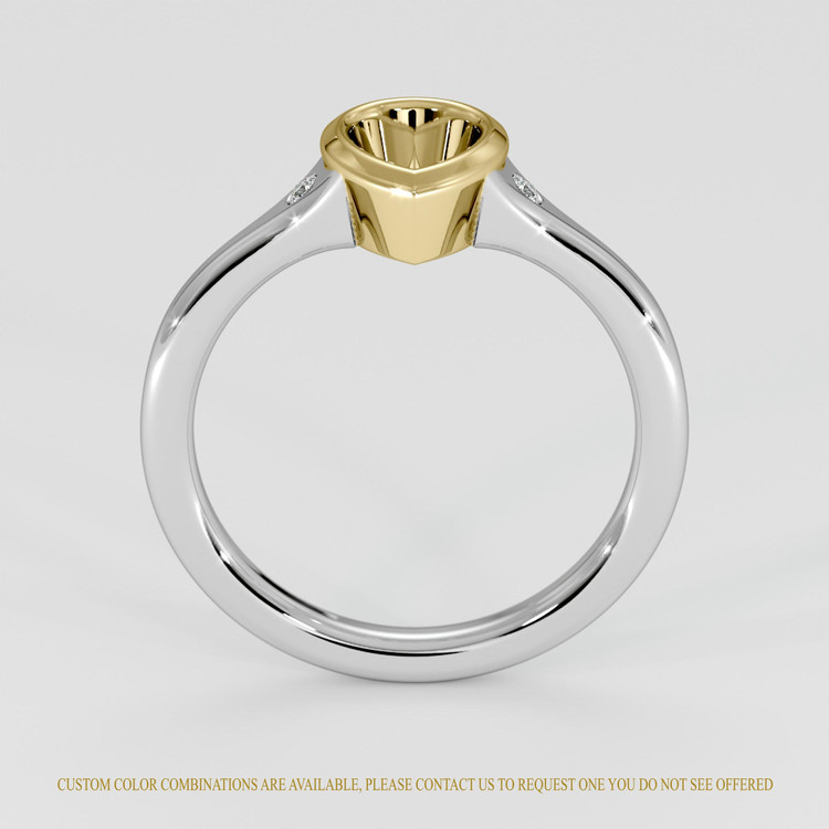 18K Yellow & White Three Stone Ring Setting