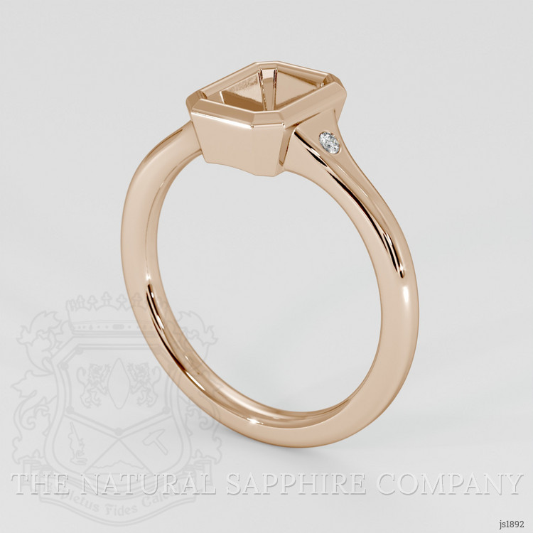 14K Rose Gold Three Stone Ring Setting