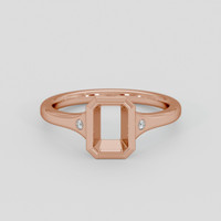 14K Rose Gold Three Stone Ring Setting Image