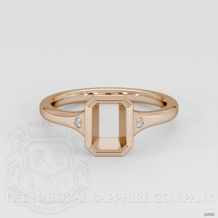 14K Rose Gold Three Stone Ring Setting