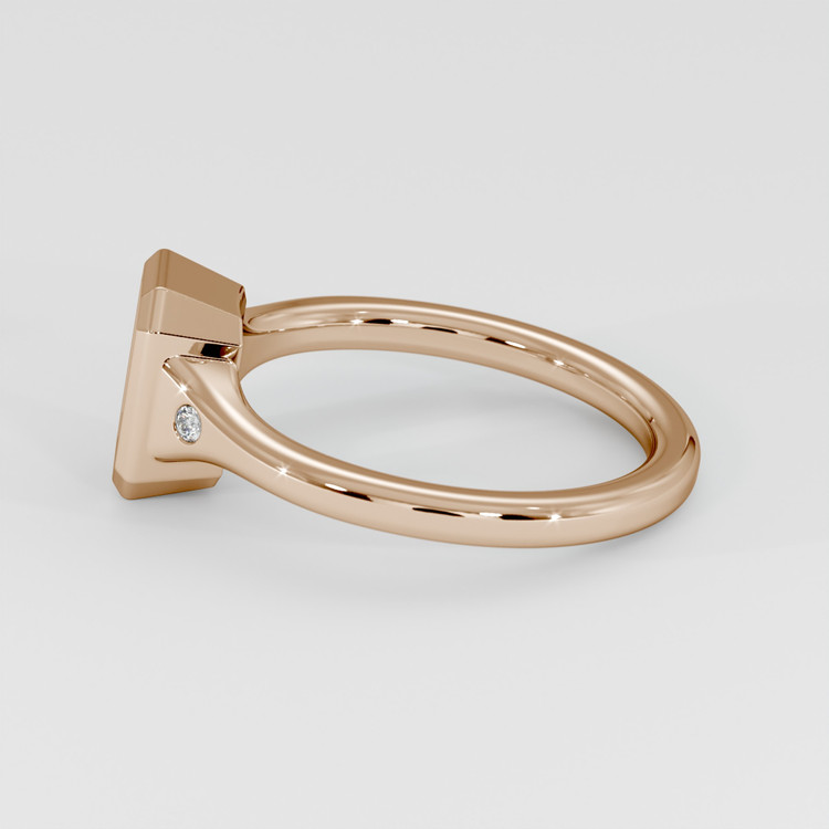 14K Rose Gold Three Stone Ring Setting