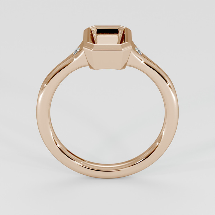 14K Rose Gold Three Stone Ring Setting