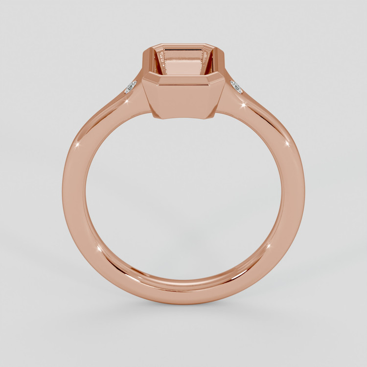 14K Rose Gold Three Stone Ring Setting