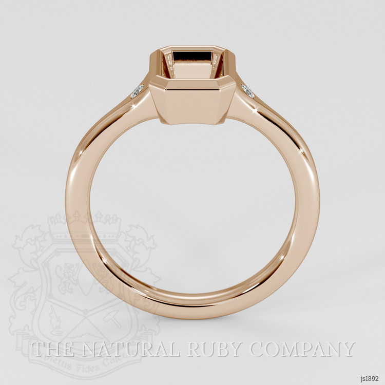 14K Rose Gold Three Stone Ring Setting