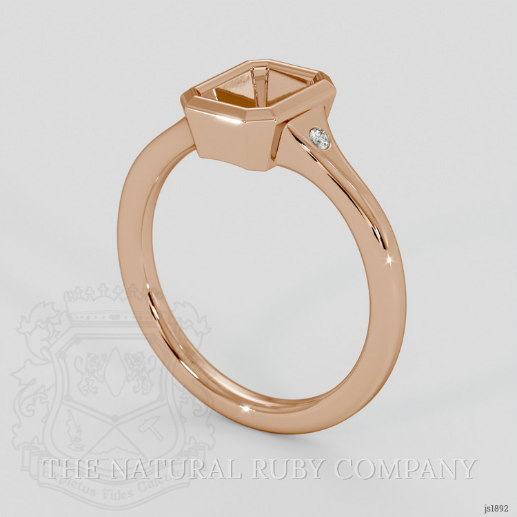 18K Rose Gold Three Stone Ring Setting
