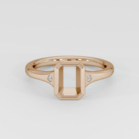 18K Rose Gold Three Stone Ring Setting Image