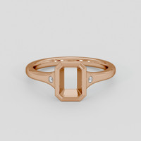 18K Rose Gold Three Stone Ring Setting Image