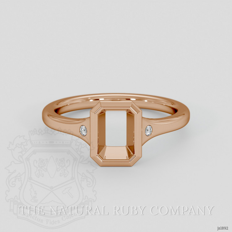 18K Rose Gold Three Stone Ring Setting