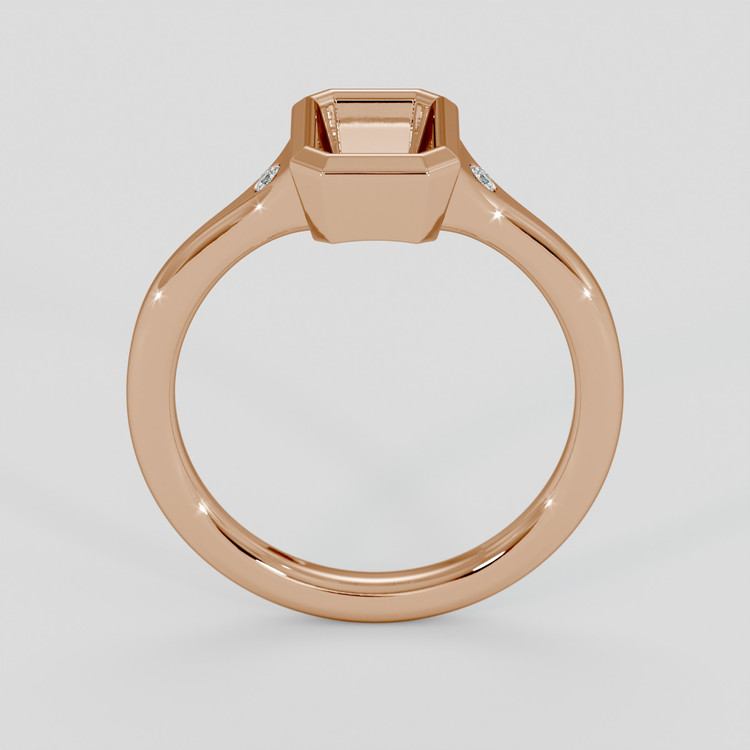 18K Rose Gold Three Stone Ring Setting