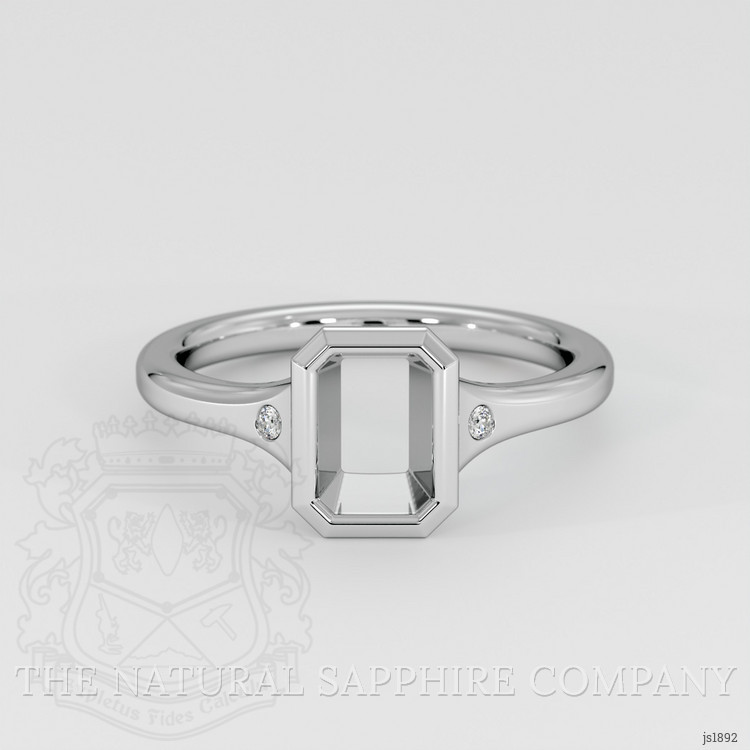 10K White Gold Three Stone Ring Setting