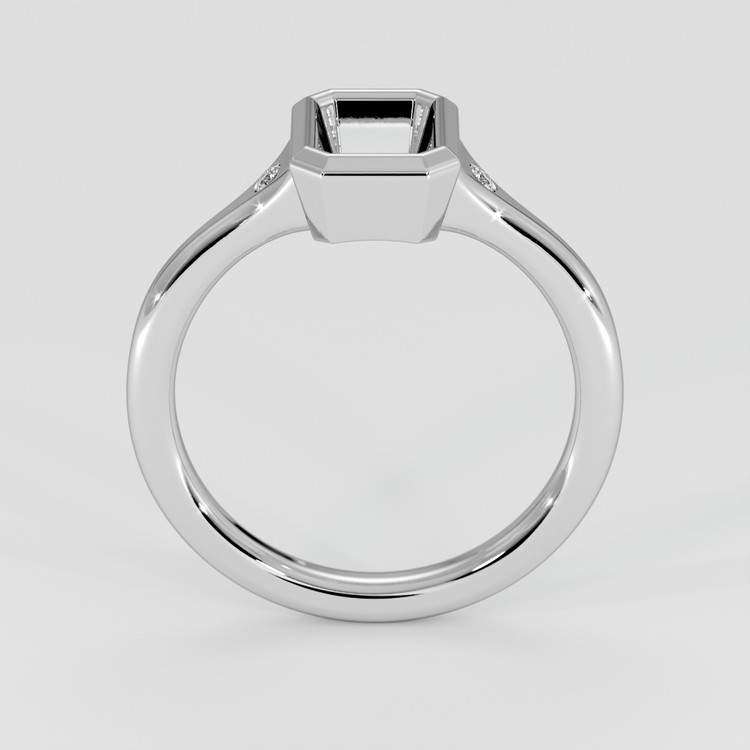 14K White Gold Three Stone Ring Setting