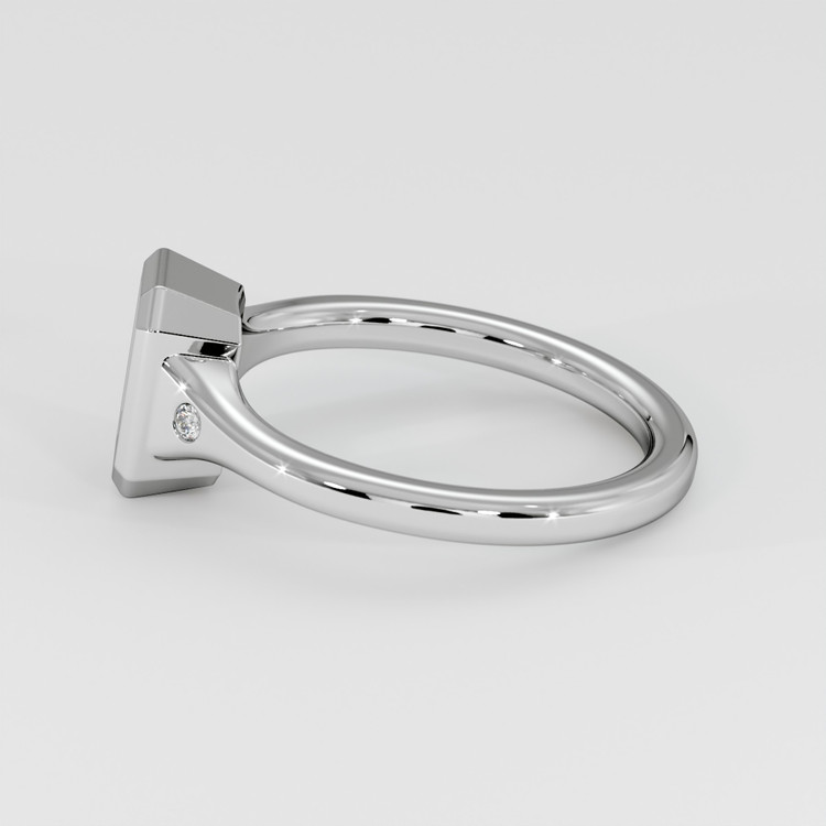 18K White Gold Three Stone Ring Setting