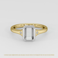 14K White & Yellow Three Stone Ring Setting Image