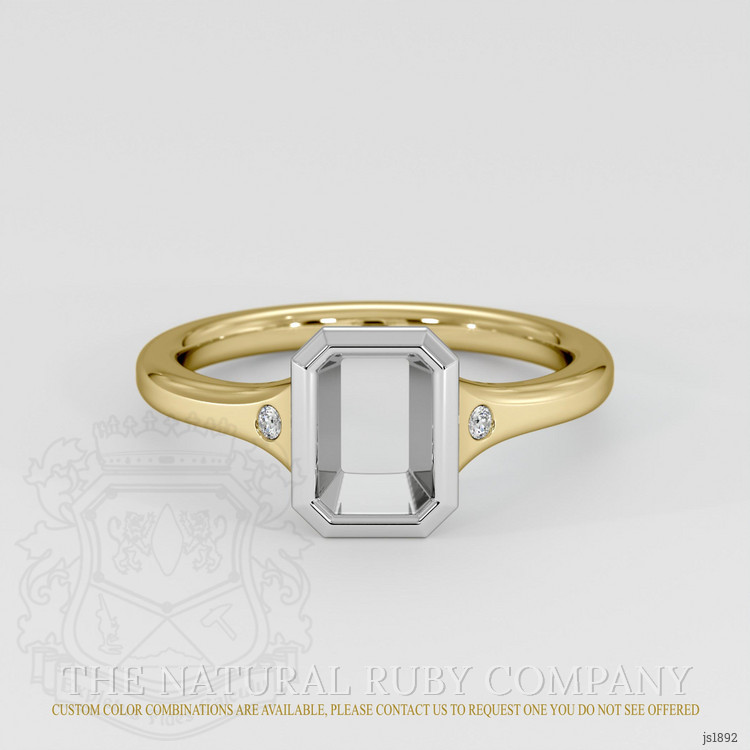 14K White & Yellow Three Stone Ring Setting