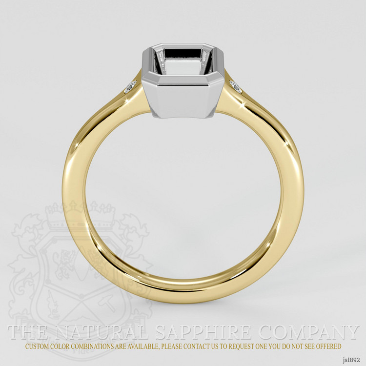 14K White & Yellow Three Stone Ring Setting