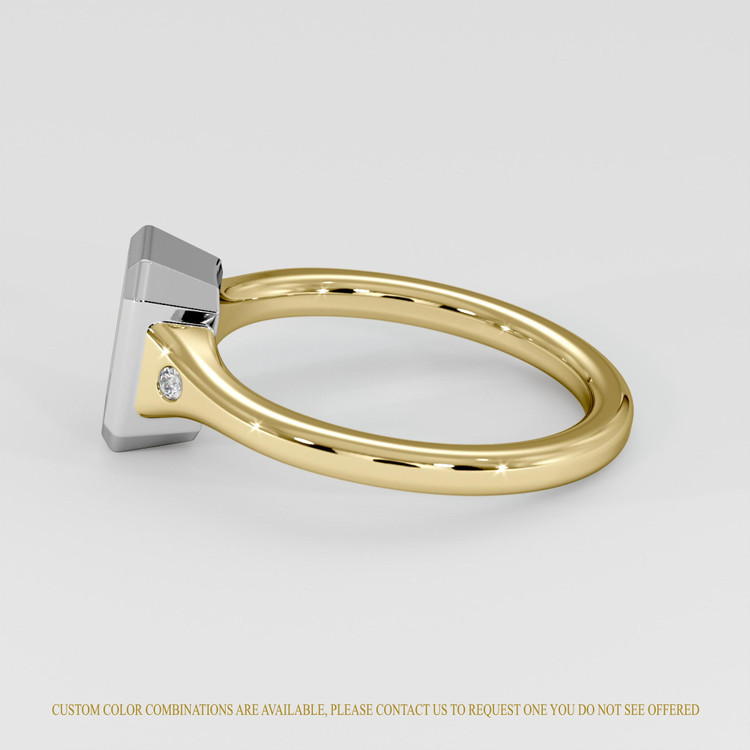 18K White & Yellow Three Stone Ring Setting