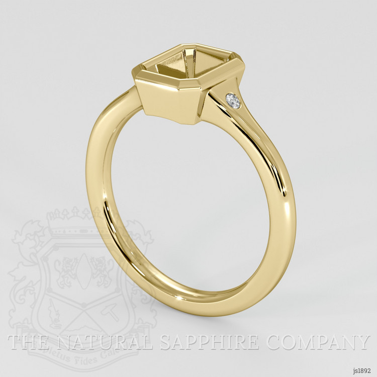 18K Yellow Gold Three Stone Ring Setting