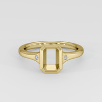 18K Yellow Gold Three Stone Ring Setting Image