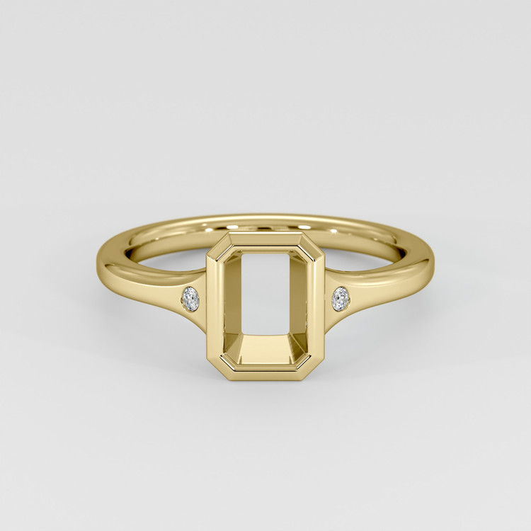 18K Yellow Gold Three Stone Ring Setting
