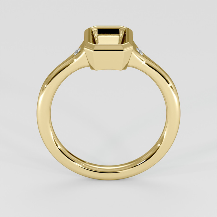 18K Yellow Gold Three Stone Ring Setting