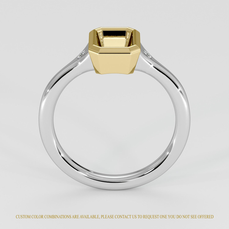14K Yellow & White Men's Ring Setting