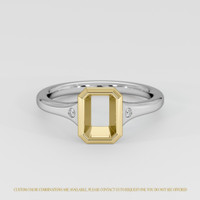 18K Yellow & White Three Stone Ring Setting Image