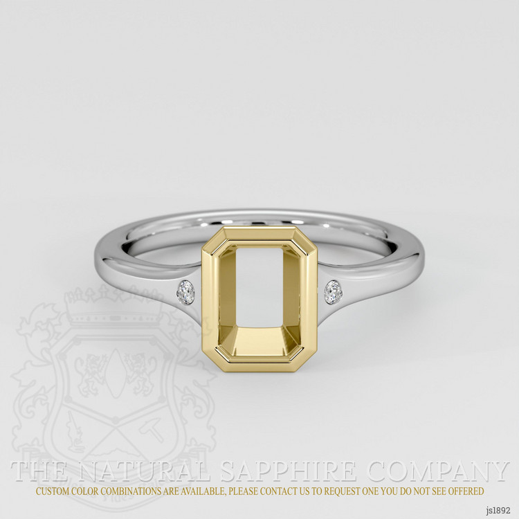 18K Yellow & White Three Stone Ring Setting