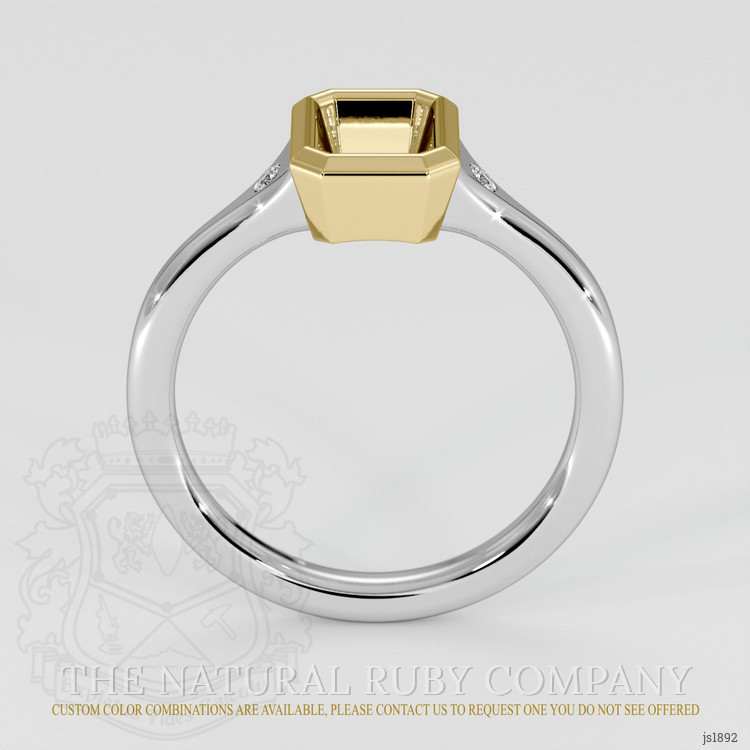 18K Yellow & White Three Stone Ring Setting