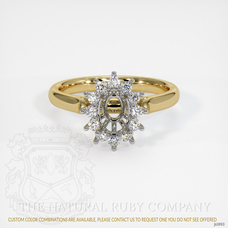 14K White & Yellow Antique Style Ring Setting