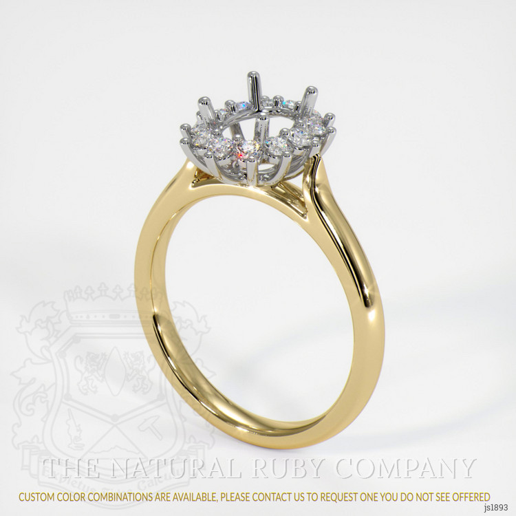 18K White & Yellow Antique Style Ring Setting