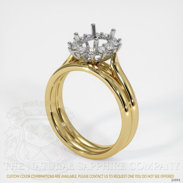 14K White & Yellow Antique Style Ring Setting