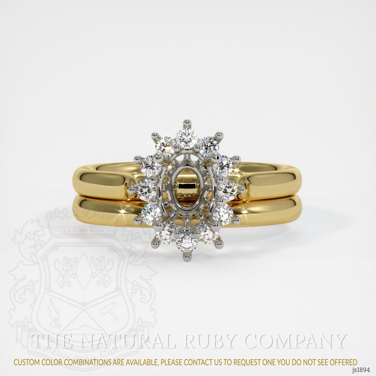 14K White & Yellow Antique Style Ring Setting