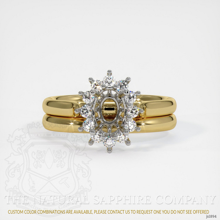 18K White & Yellow Antique Style Ring Setting