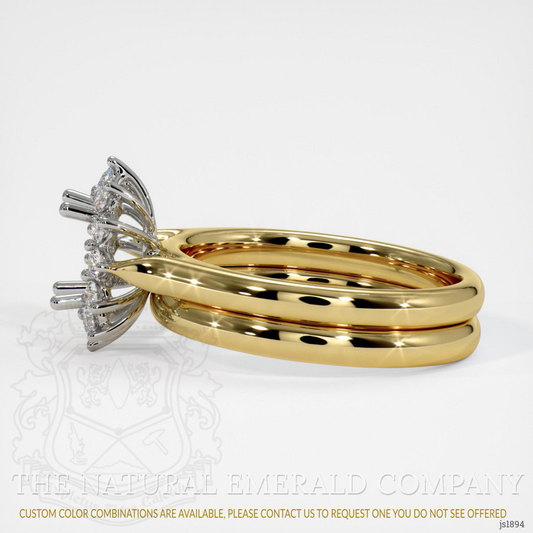 18K White & Yellow Antique Style Ring Setting