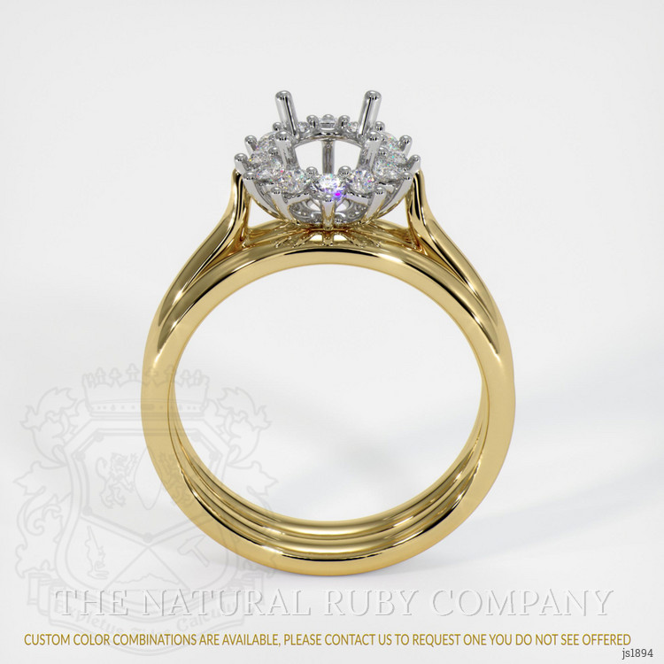 18K White & Yellow Antique Style Ring Setting