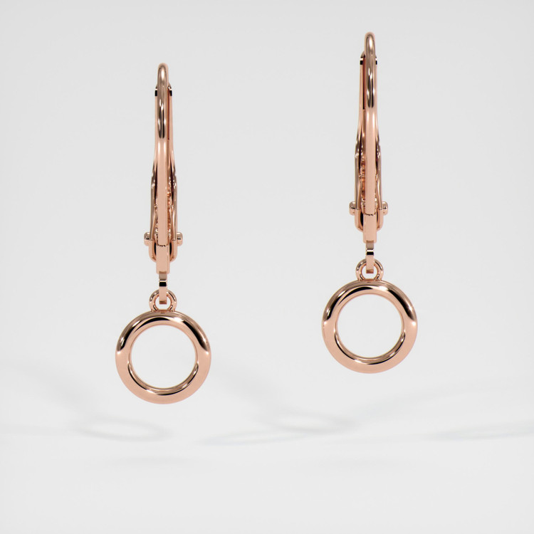 14K Rose Gold Bezel Earring Setting