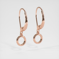 14K Rose Gold Bezel Earring Setting Image
