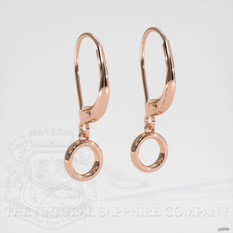 14K Rose Gold Bezel Earring Setting