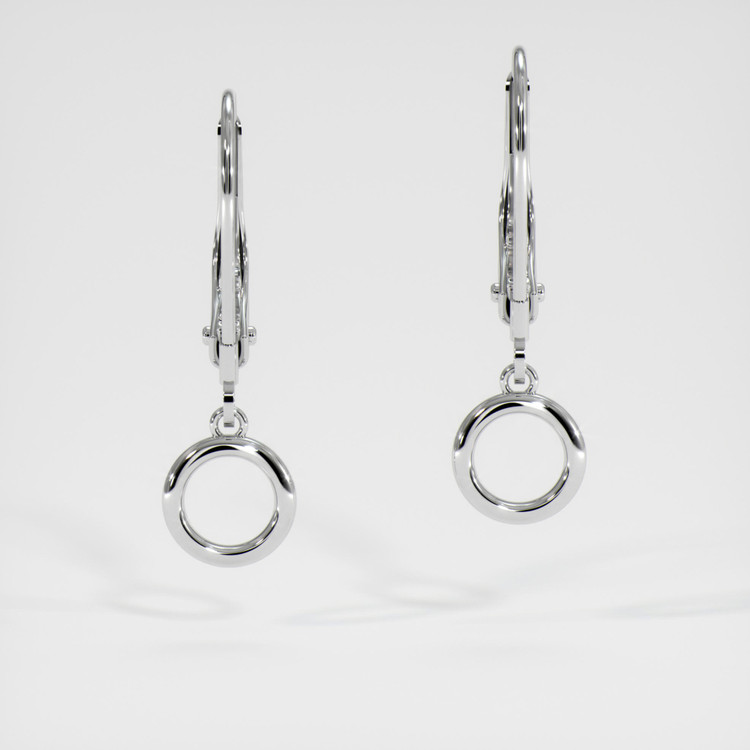 14K White Gold Bezel Earring Setting