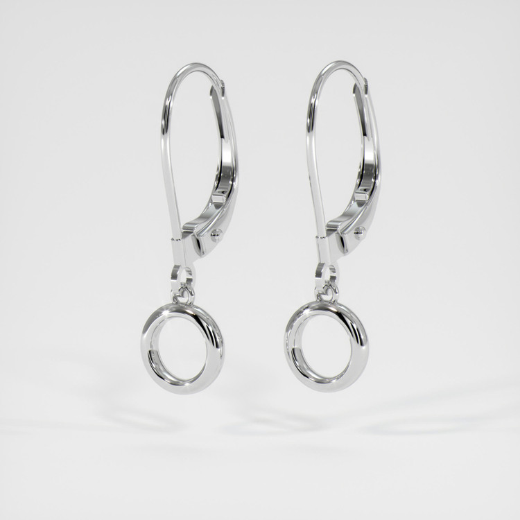 14K White Gold Bezel Earring Setting