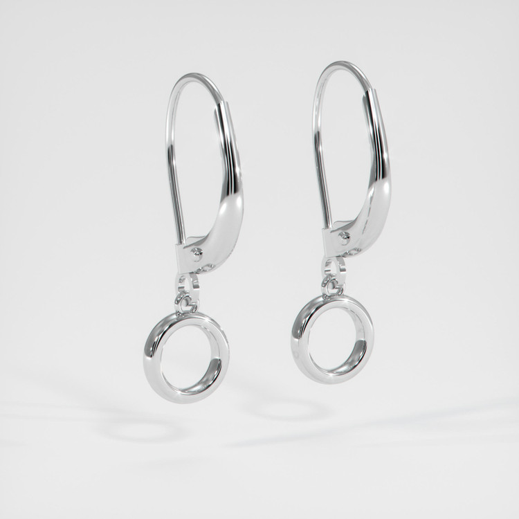 14K White Gold Bezel Earring Setting