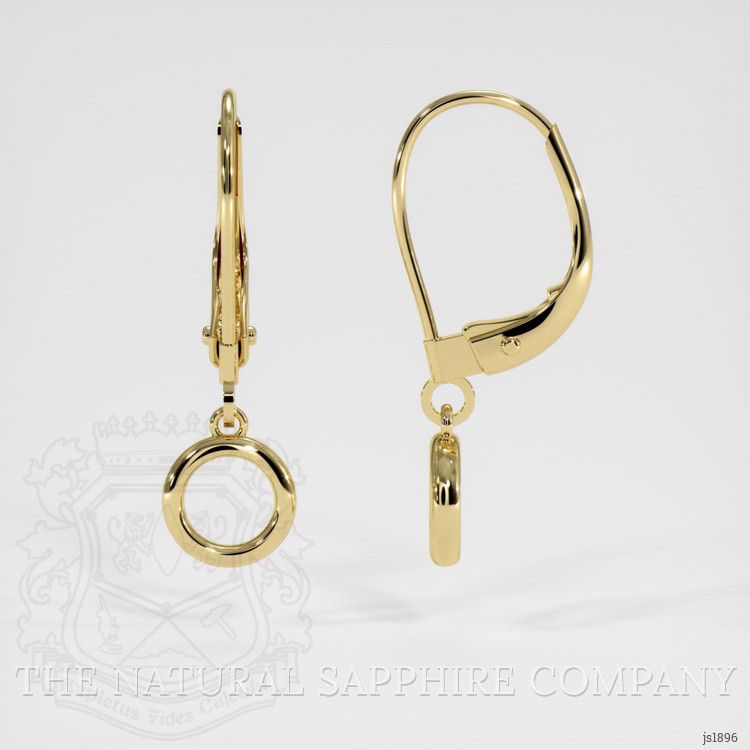14K Yellow Gold Bezel Earring Setting