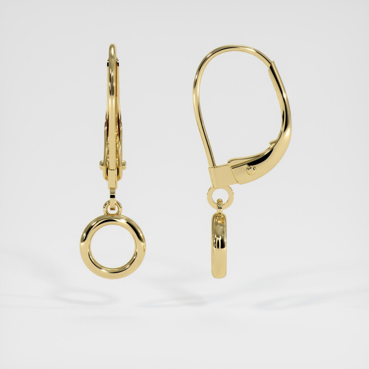 14K Yellow Gold Bezel Earring Setting