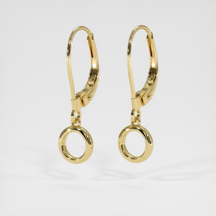 14K Yellow Gold Bezel Earring Setting