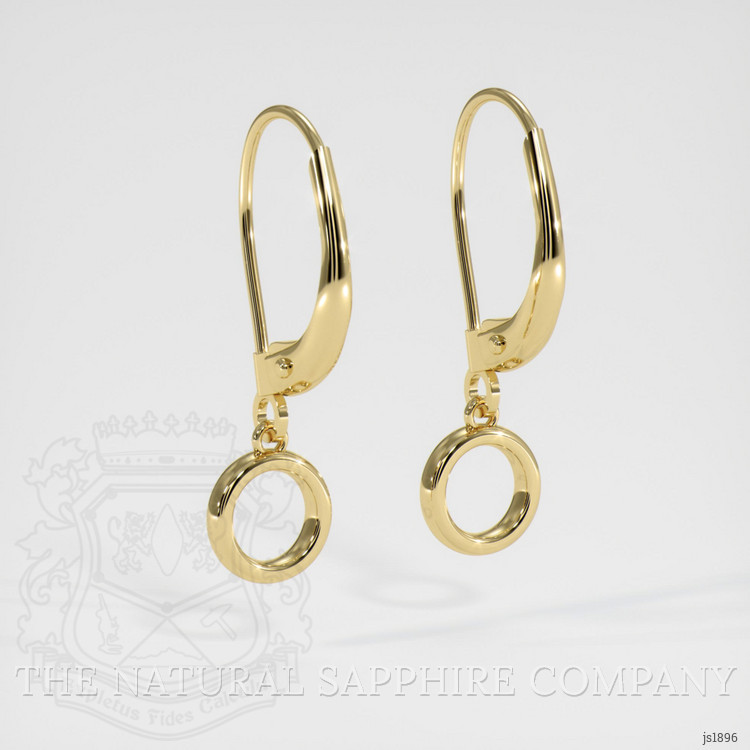 14K Yellow Gold Bezel Earring Setting